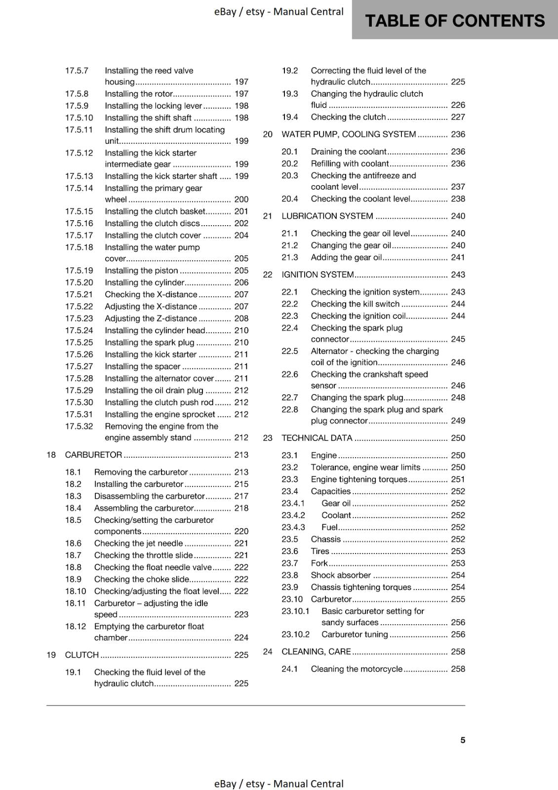 HUSQVARNA 2019 TC 85 REPAIR WORKSHOP SERVICE MANUAL REPRINTED