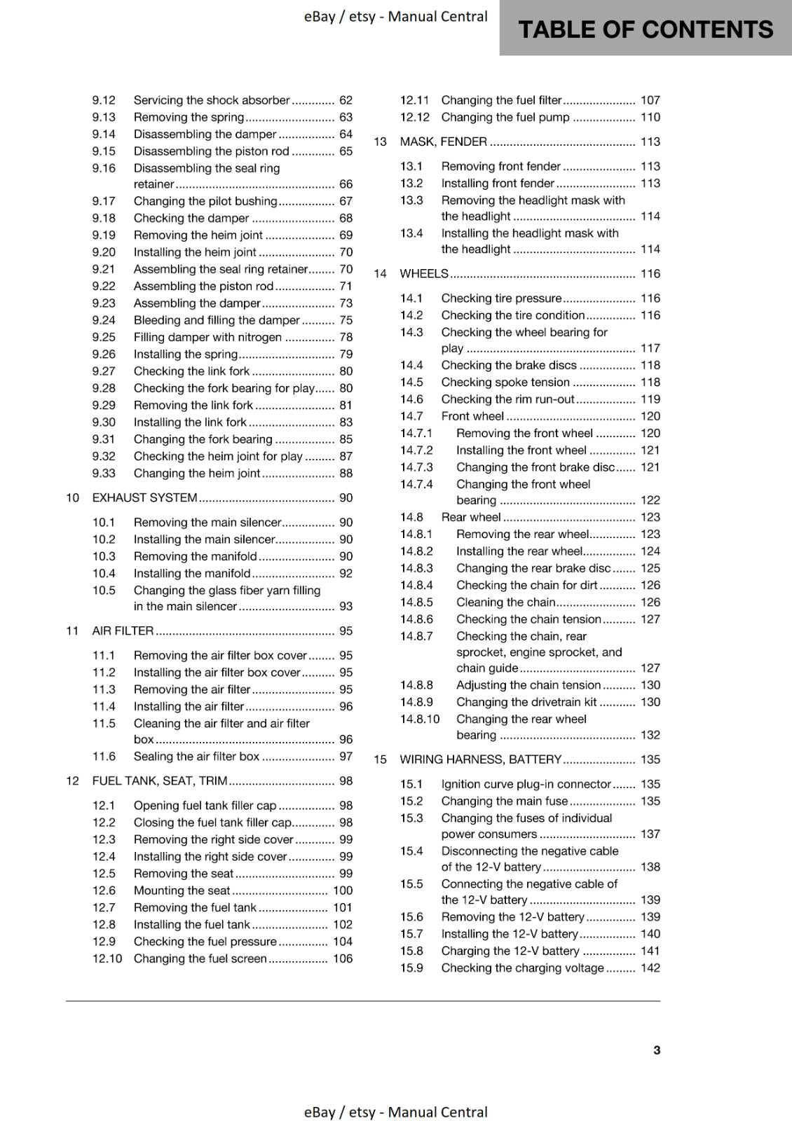 HUSQVARNA 2019 TE 250i TE 300i REPAIR WORKSHOP SERVICE MANUAL REPRINTED