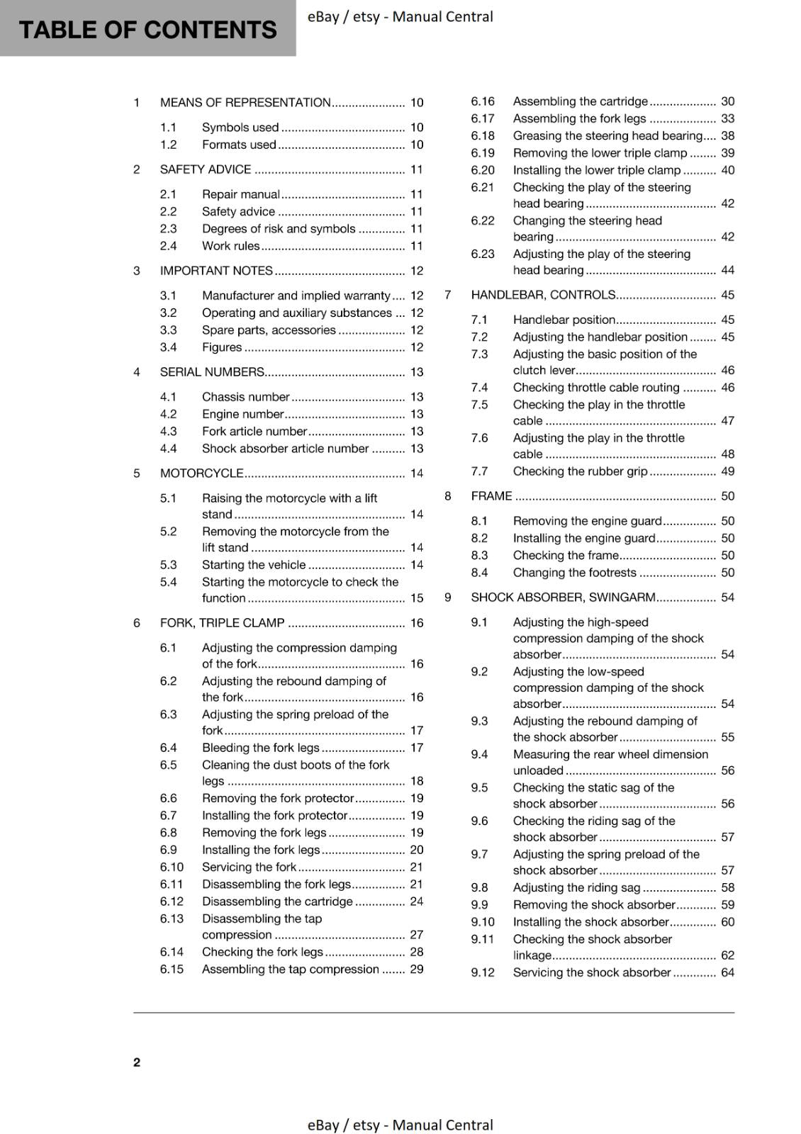 HUSQVARNA 2019 TX 125 TE 150 REPAIR WORKSHOP SERVICE MANUAL REPRINTED