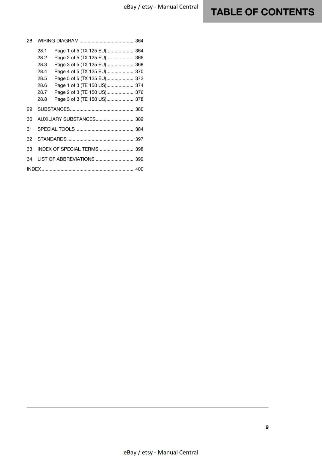 HUSQVARNA 2019 TX 125 TE 150 REPAIR WORKSHOP SERVICE MANUAL REPRINTED