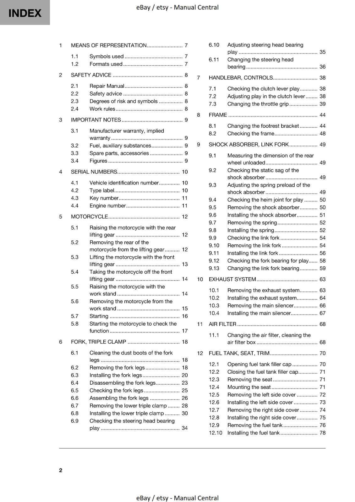 HUSQVARNA 2019 VITPILEN 401 REPAIR WORKSHOP SERVICE MANUAL REPRINTED