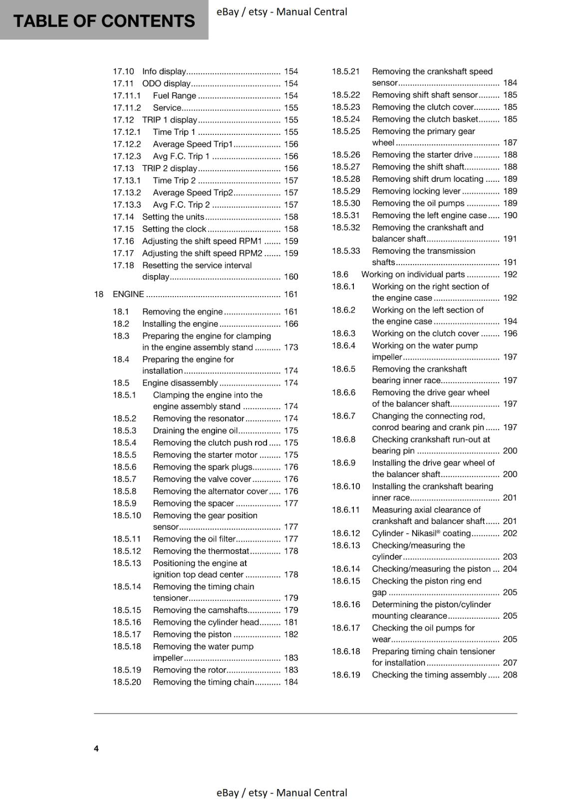 HUSQVARNA 2019 VITPILEN 701 REPAIR WORKSHOP SERVICE MANUAL REPRINTED