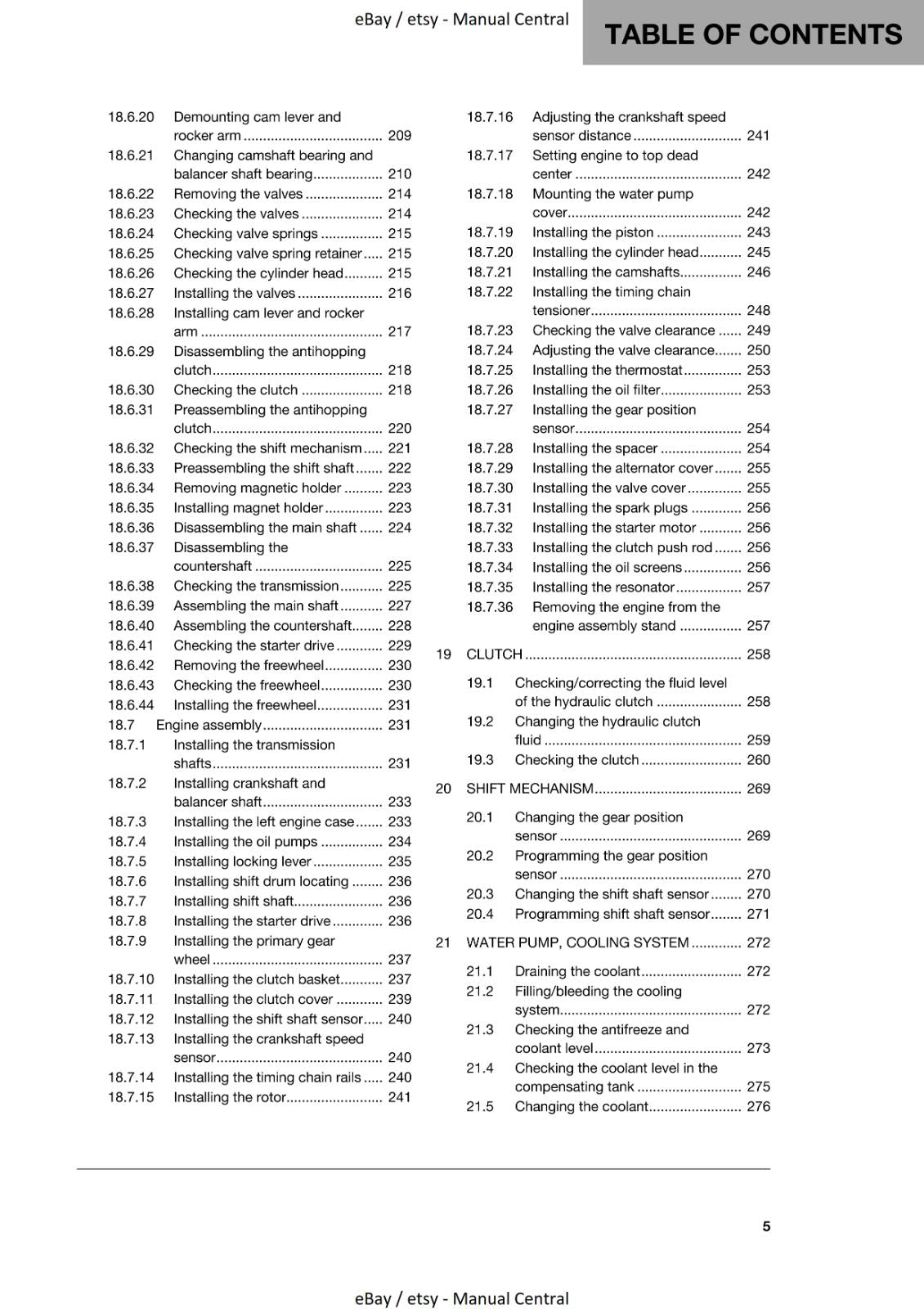 HUSQVARNA 2019 VITPILEN 701 REPAIR WORKSHOP SERVICE MANUAL REPRINTED