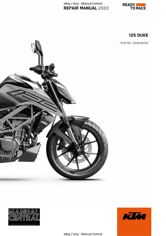 KTM 2022 - 125 DUKE - REPAIR WORKSHOP SERVICE MANUAL REPRINTED