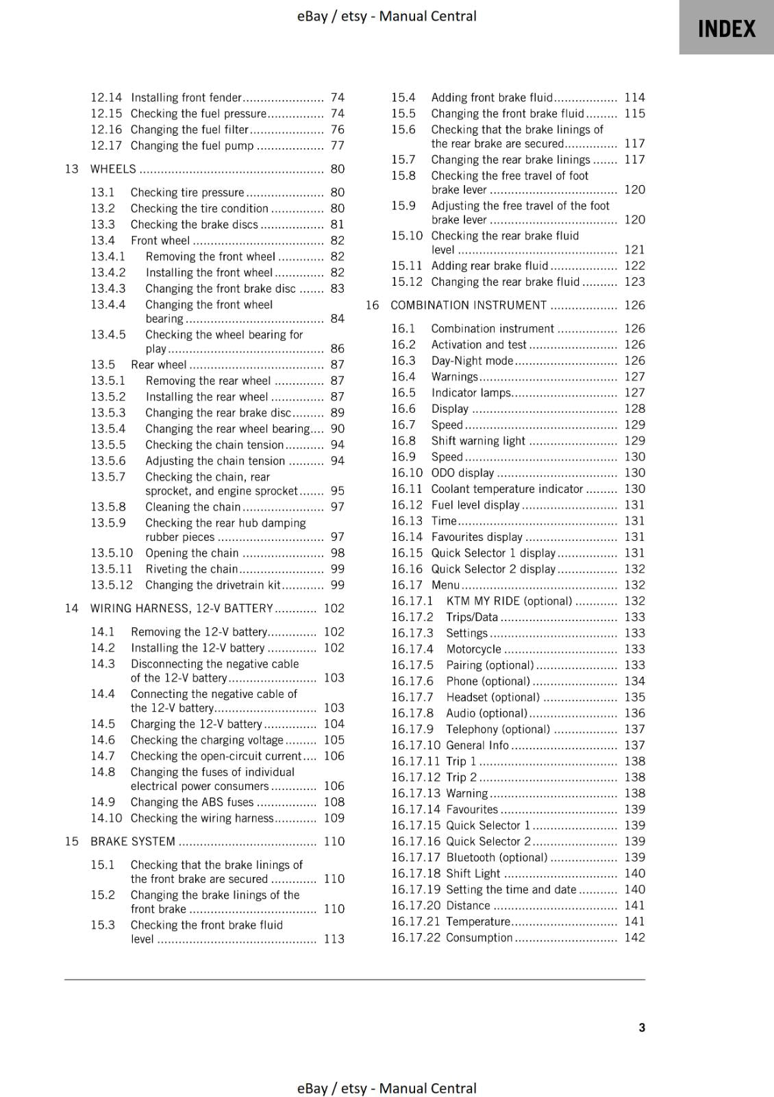 KTM 2022 - 125 DUKE - REPAIR WORKSHOP SERVICE MANUAL REPRINTED
