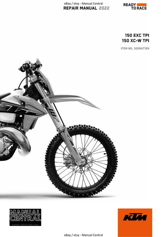 KTM 2022 - 150 EXC XC-W TPI - REPAIR WORKSHOP SERVICE MANUAL REPRINTED