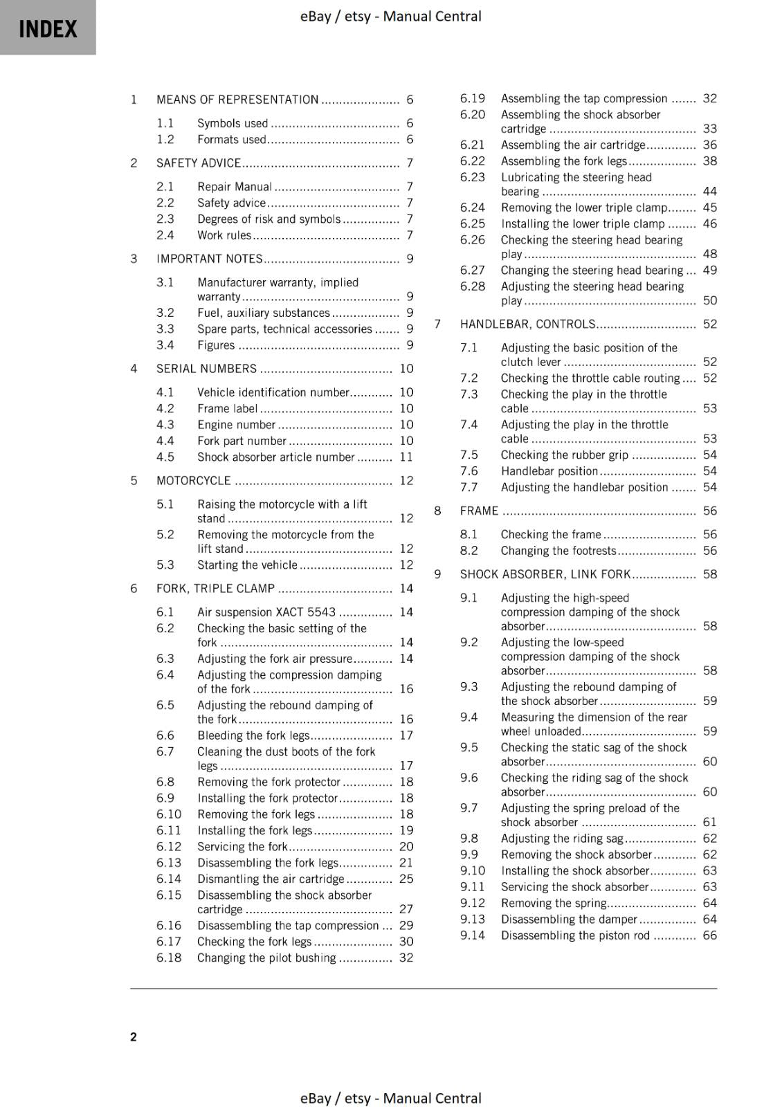 KTM 2022 - 85 SX - REPAIR WORKSHOP SERVICE MANUAL REPRINTED