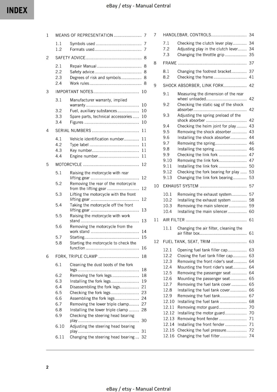 KTM 2022 - 250 ADVENTURE- REPAIR WORKSHOP SERVICE MANUAL REPRINTED