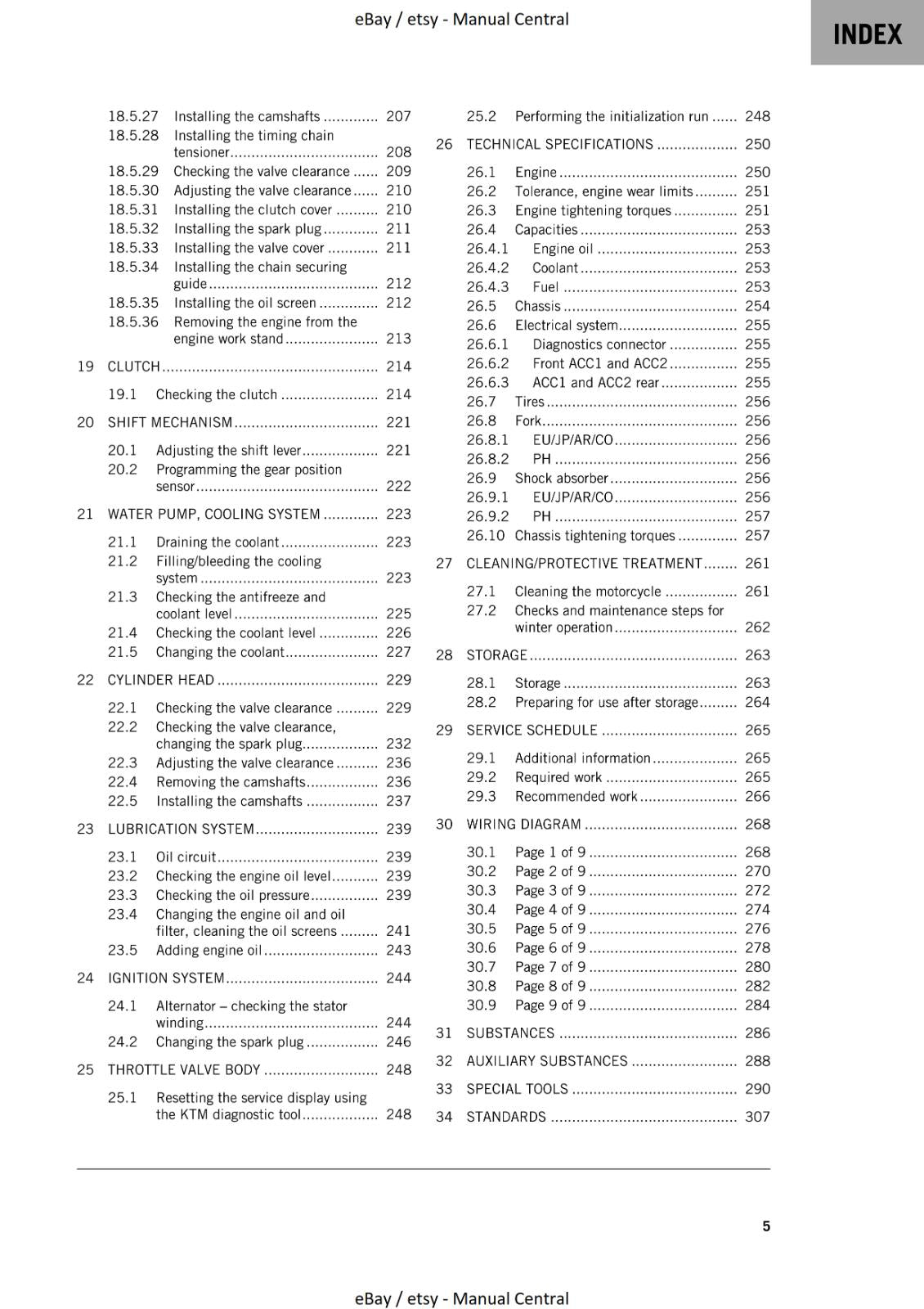 KTM 2022 - 250 ADVENTURE- REPAIR WORKSHOP SERVICE MANUAL REPRINTED