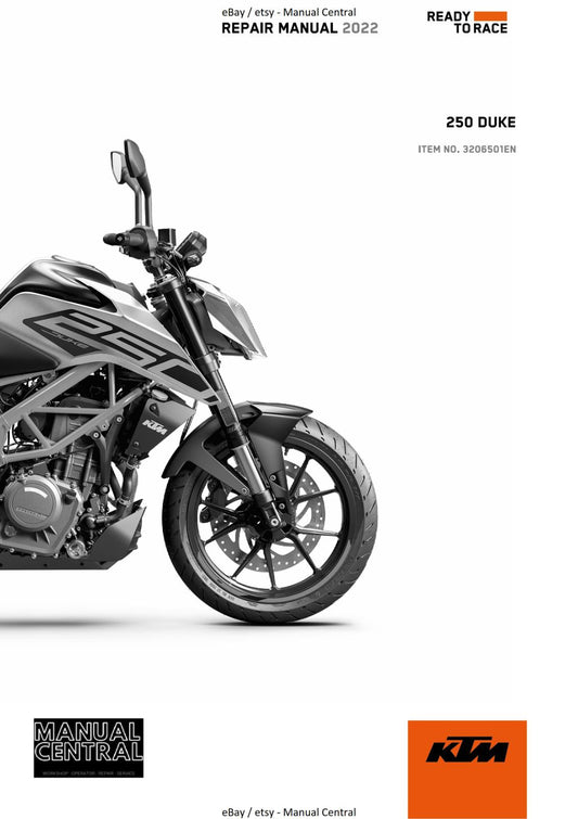 KTM 2022 - 250 DUKE- REPAIR WORKSHOP SERVICE MANUAL REPRINTED