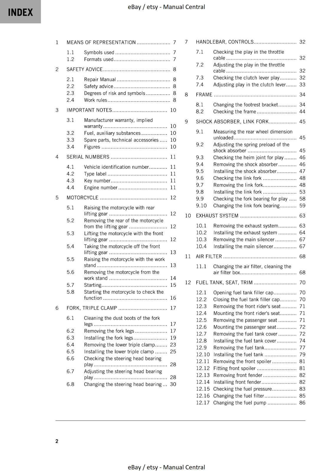 KTM 2022 - 250 DUKE- REPAIR WORKSHOP SERVICE MANUAL REPRINTED