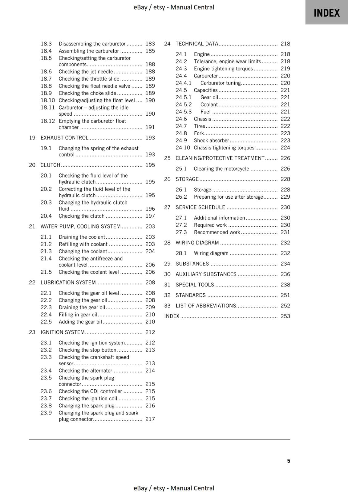 KTM 2022 - 65 SX - REPAIR WORKSHOP SERVICE MANUAL REPRINTED