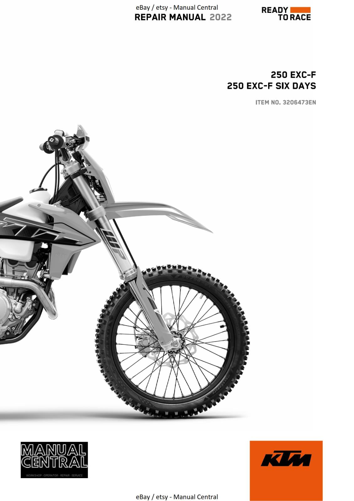 KTM 2022 - 250 EXC-F SIX DAYS - REPAIR WORKSHOP SERVICE MANUAL REPRINTED