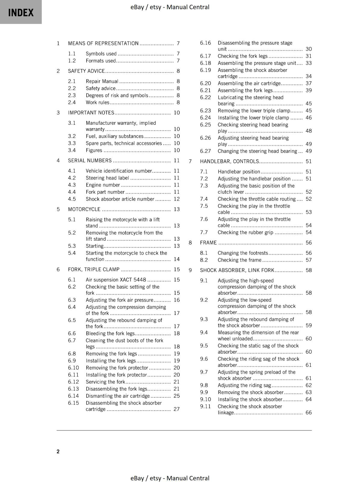 KTM 2022 - 250 SX - REPAIR WORKSHOP SERVICE MANUAL REPRINTED