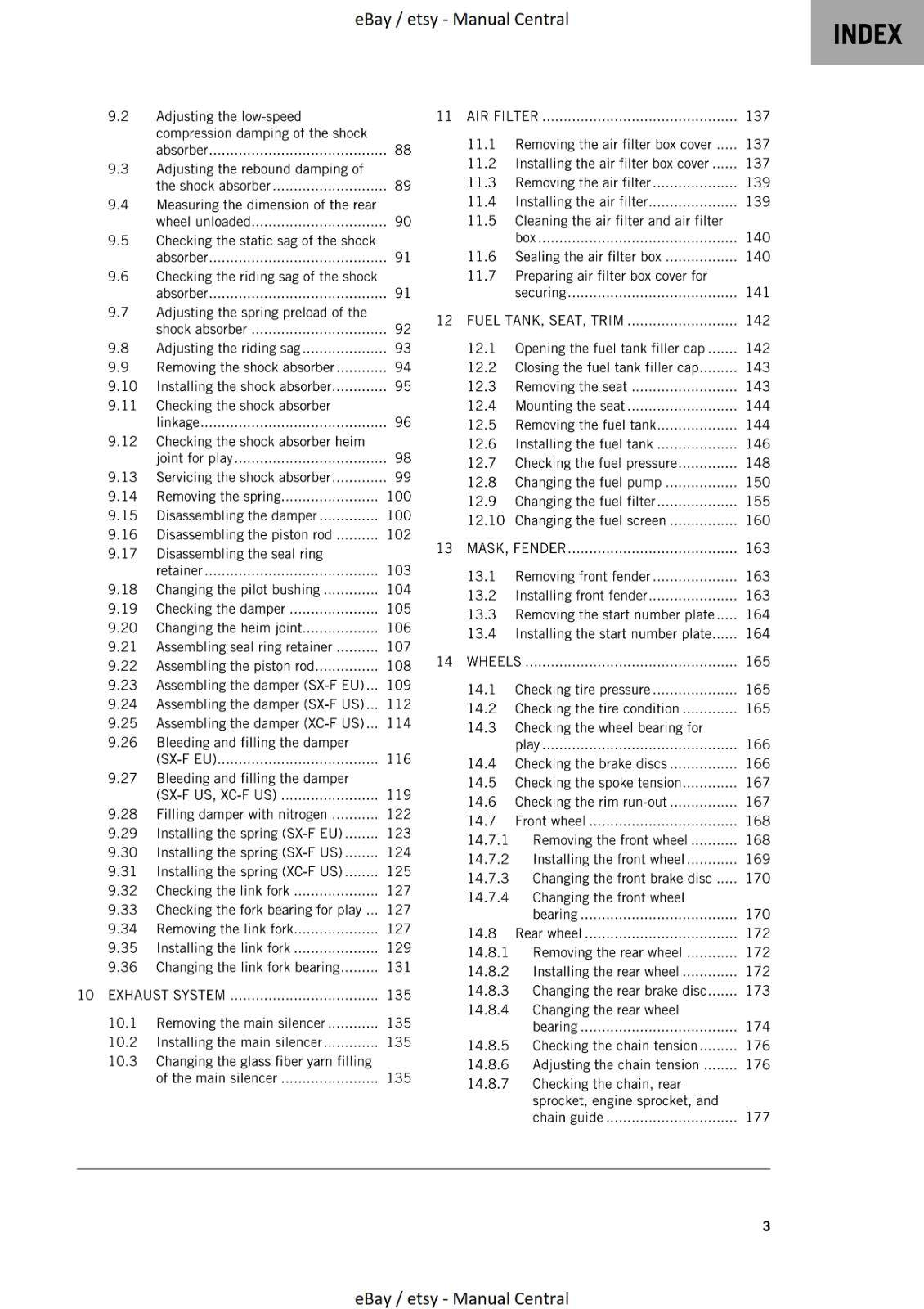 KTM 2022 - 250 SX-F XC-F- REPAIR WORKSHOP SERVICE MANUAL REPRINTED