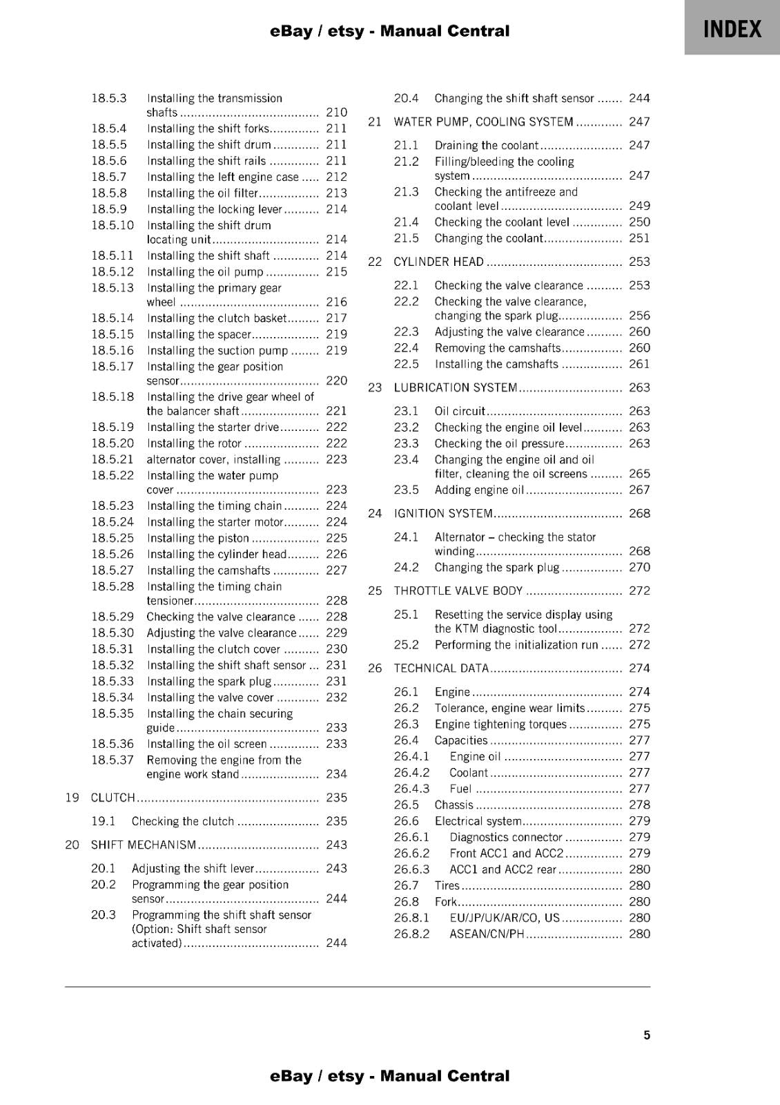 KTM 2022 - 390 ADVENTURE- REPAIR WORKSHOP SERVICE MANUAL REPRINTED