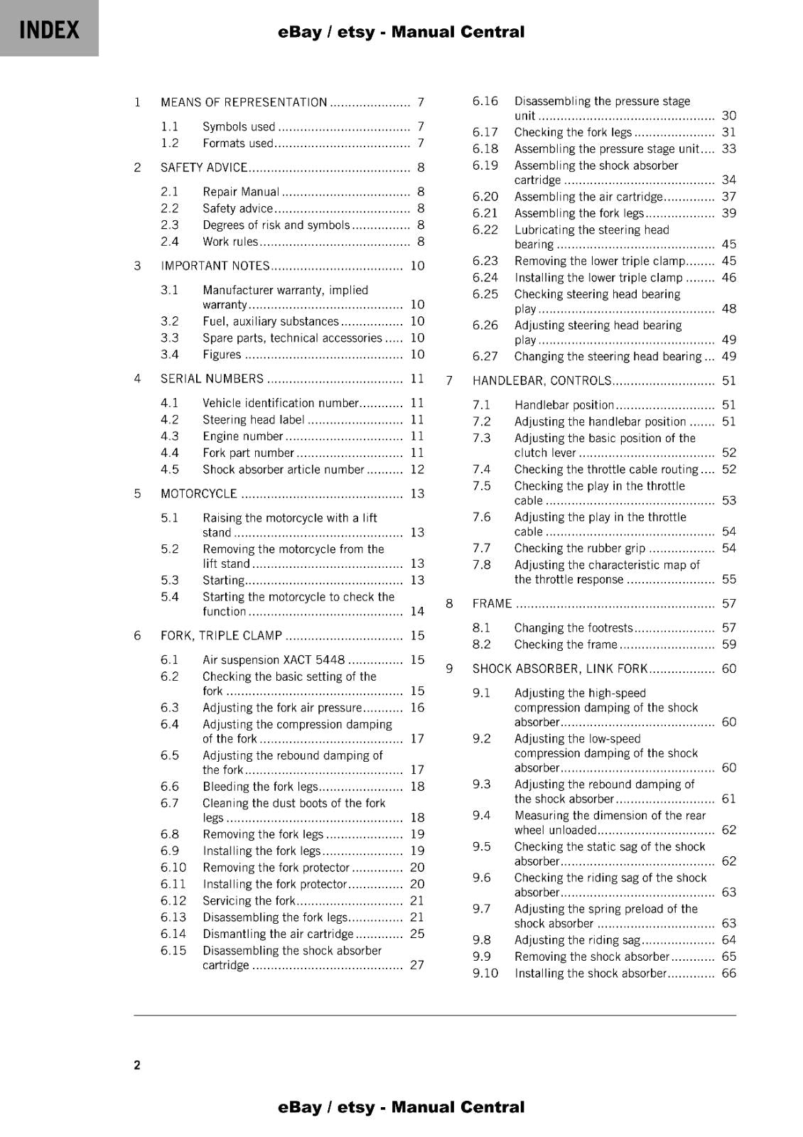 KTM 2022 - 250 300 XC TPI- REPAIR WORKSHOP SERVICE MANUAL REPRINTED