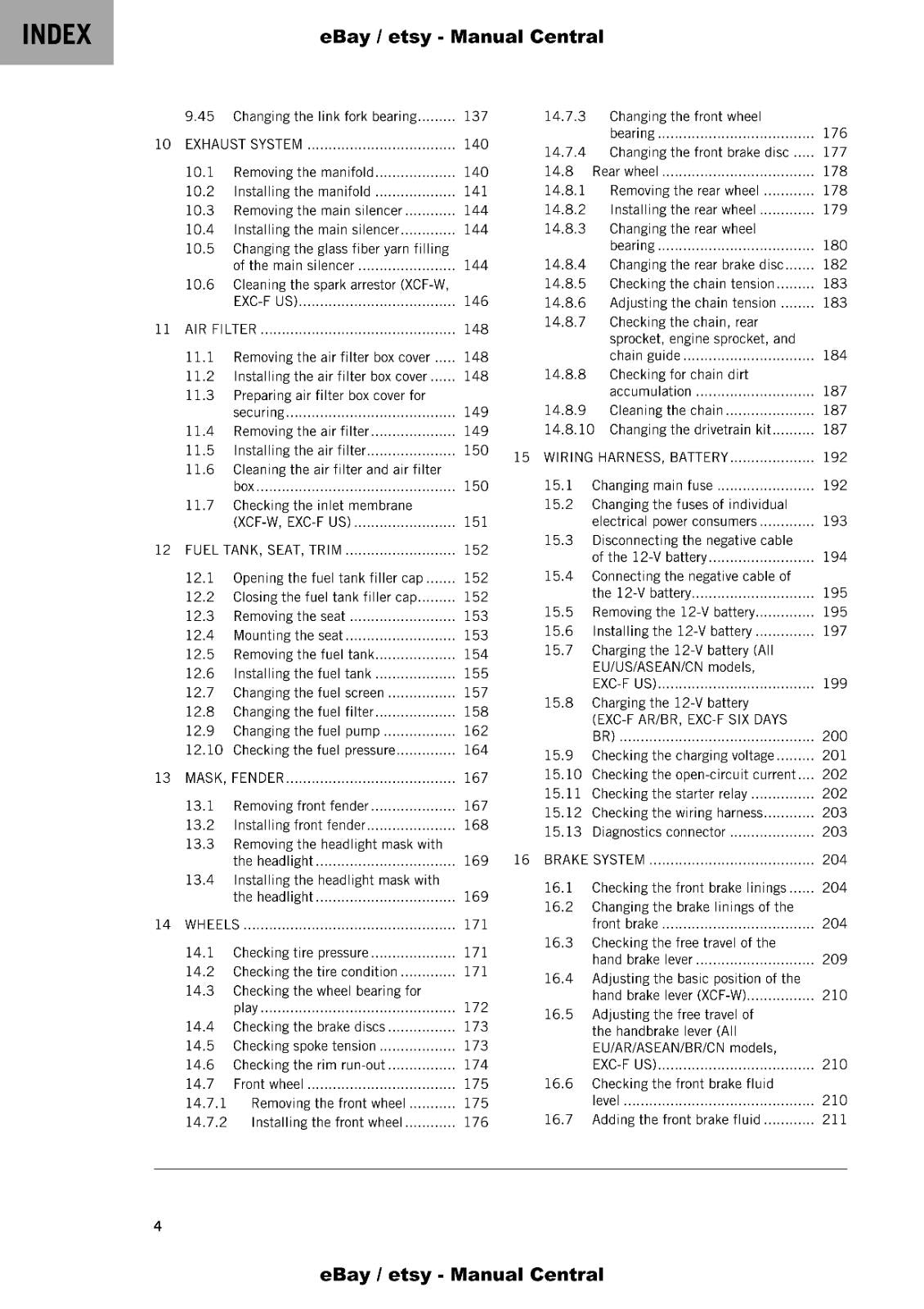 KTM 2022 - 350 EXC-F FACTORY EDITION - REPAIR WORKSHOP SERVICE MANUAL REPRINTED