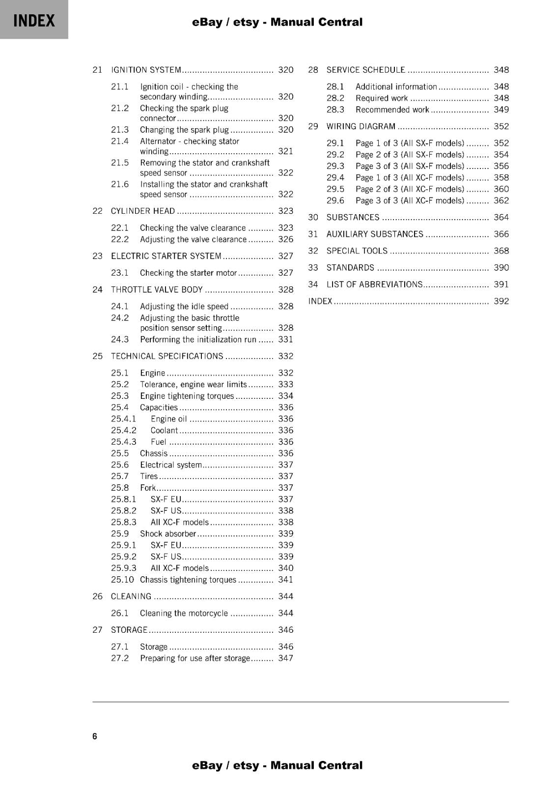 KTM 2022 - 350 SX-F XC-F FACTORY - REPAIR WORKSHOP SERVICE MANUAL REPRINTED
