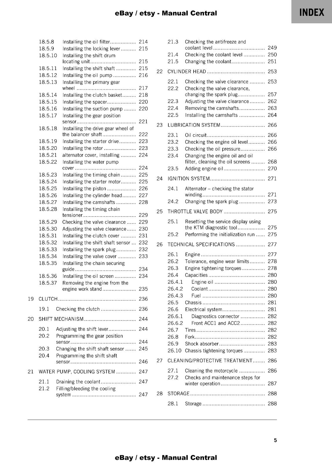 KTM 2022 - 390 DUKE - REPAIR WORKSHOP SERVICE MANUAL REPRINTED