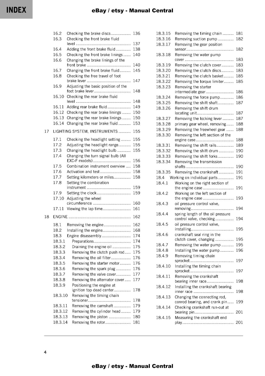 KTM 2022 - 450 500 EXC-F SIX DAYS XCF-W - REPAIR WORKSHOP SERVICE MANUAL REPRINT