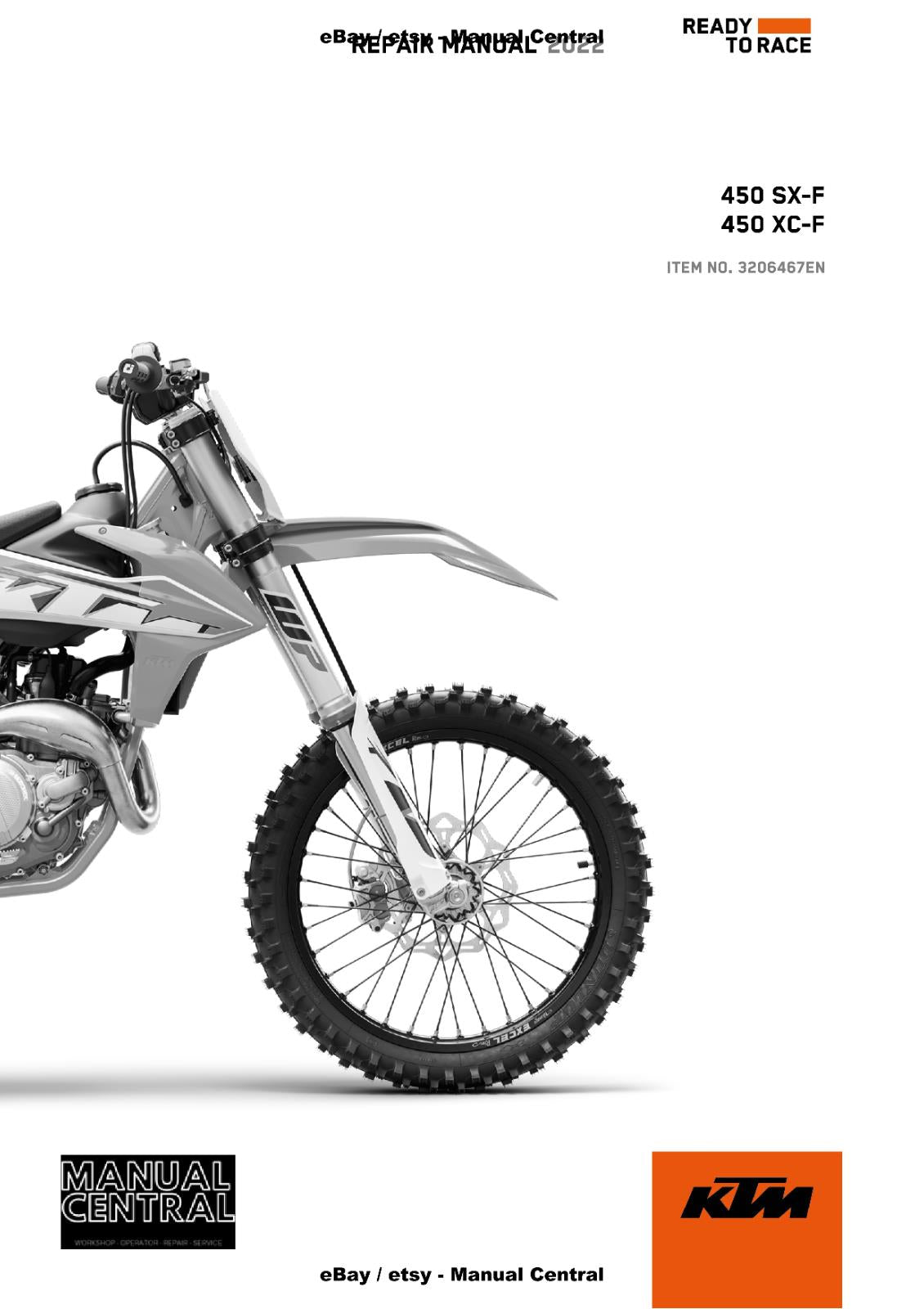 KTM 2022 - 450 SX-F XC-F - REPAIR WORKSHOP SERVICE MANUAL REPRINT