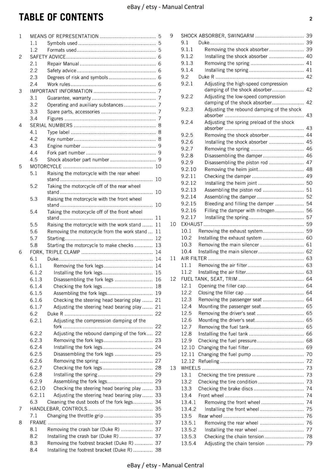 KTM 2013 - 690 DUKE & R  - WORKSHOP SERVICE MANUAL REPRINTED