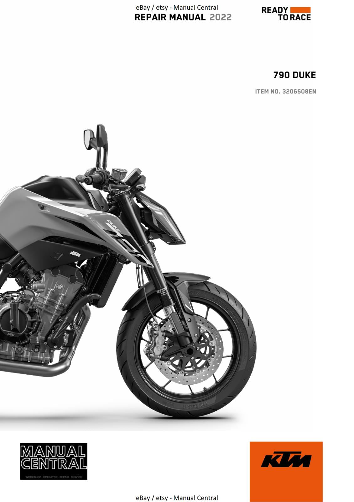 KTM 2022 - 790 DUKE - EU EDITION - REPAIR WORKSHOP SERVICE MANUAL REPRINT
