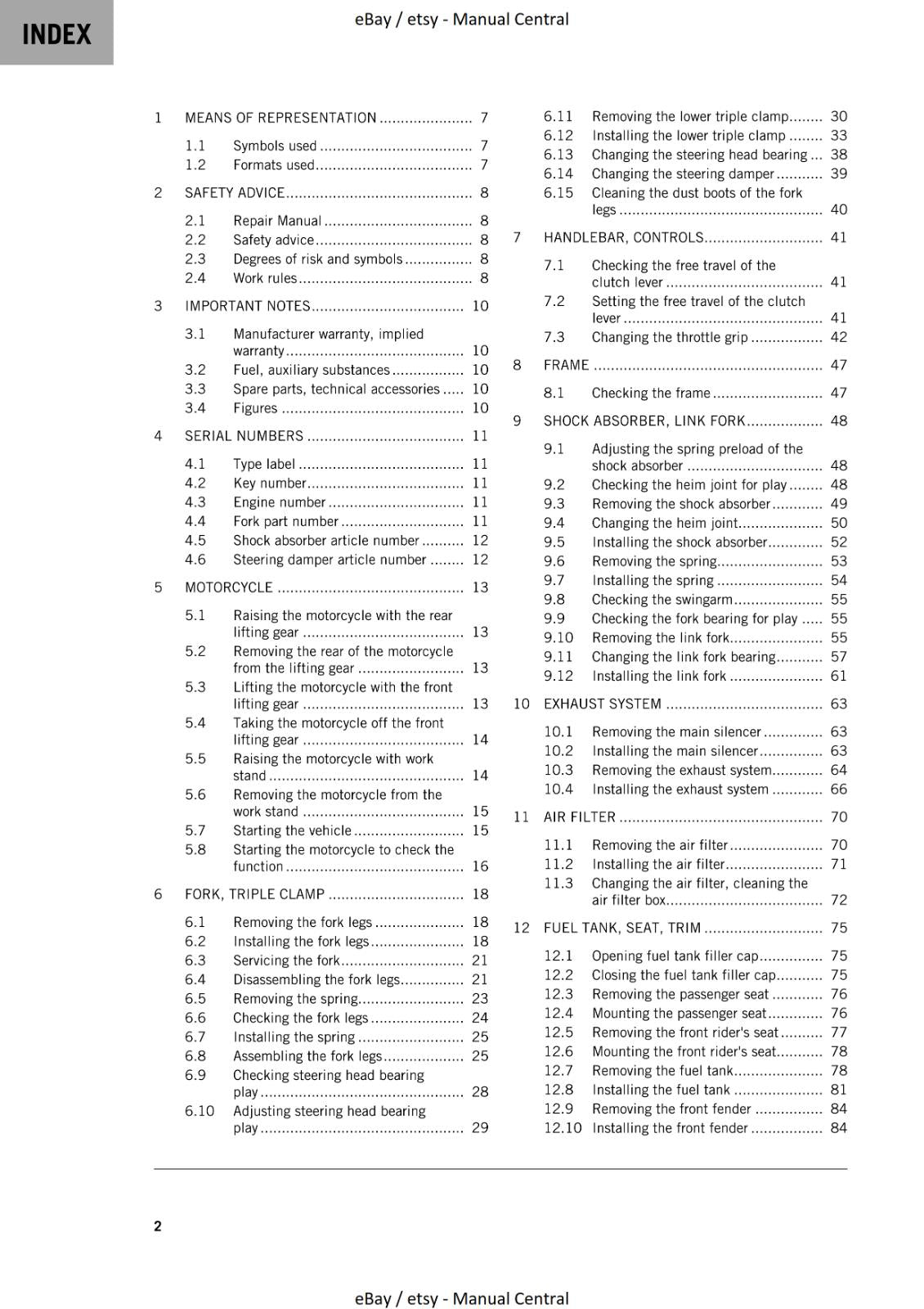 KTM 2022 - 790 DUKE - EU EDITION - REPAIR WORKSHOP SERVICE MANUAL REPRINT