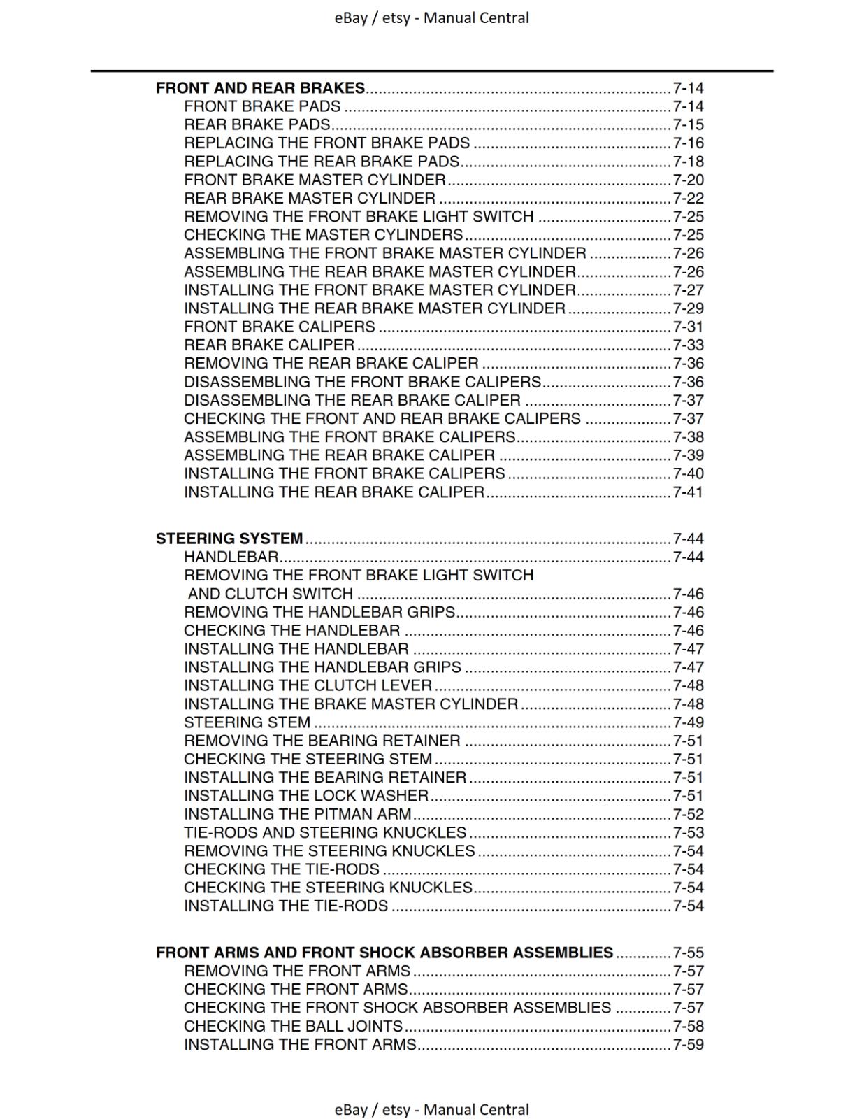 YAMAHA ATV - YFM700RV - YFM 700RV - SERVICE MANUAL REPRINT 2005 EDITION