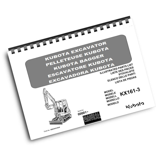 KUBOTA EXCAVATOR KX161-3 ILLUSTRATED PARTS MANUAL REPRINTED COMB BOUND