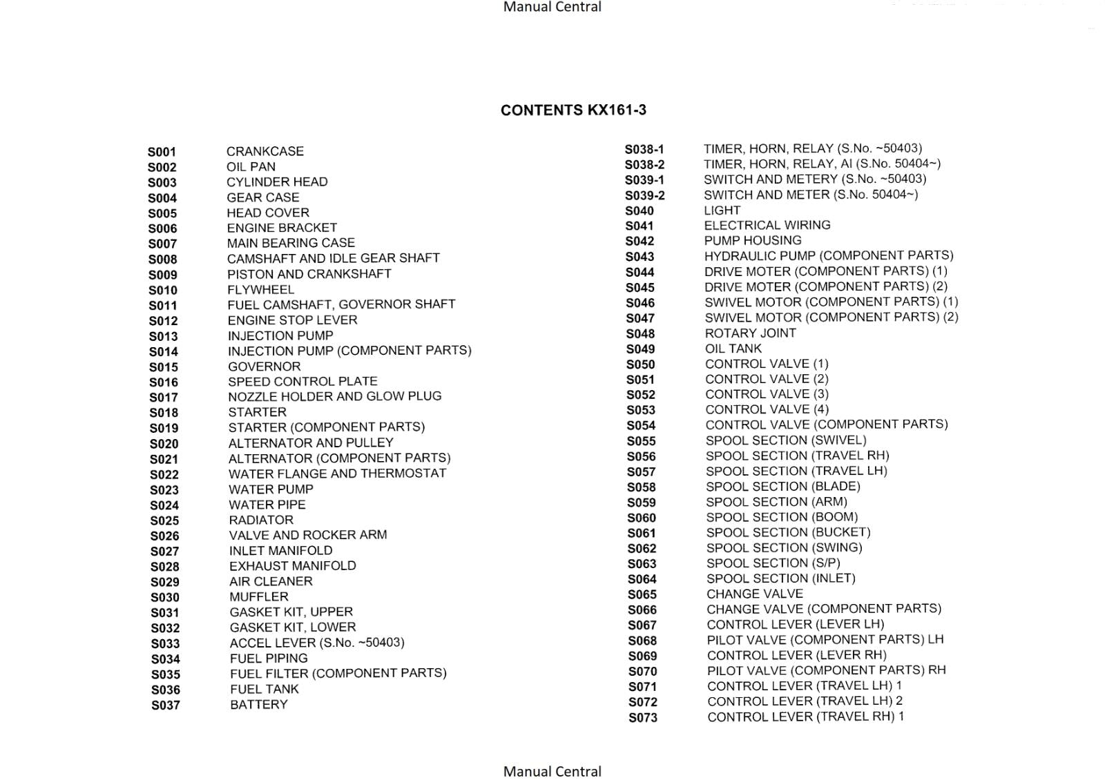 KUBOTA EXCAVATOR KX161-3 ILLUSTRATED PARTS MANUAL REPRINTED COMB BOUND