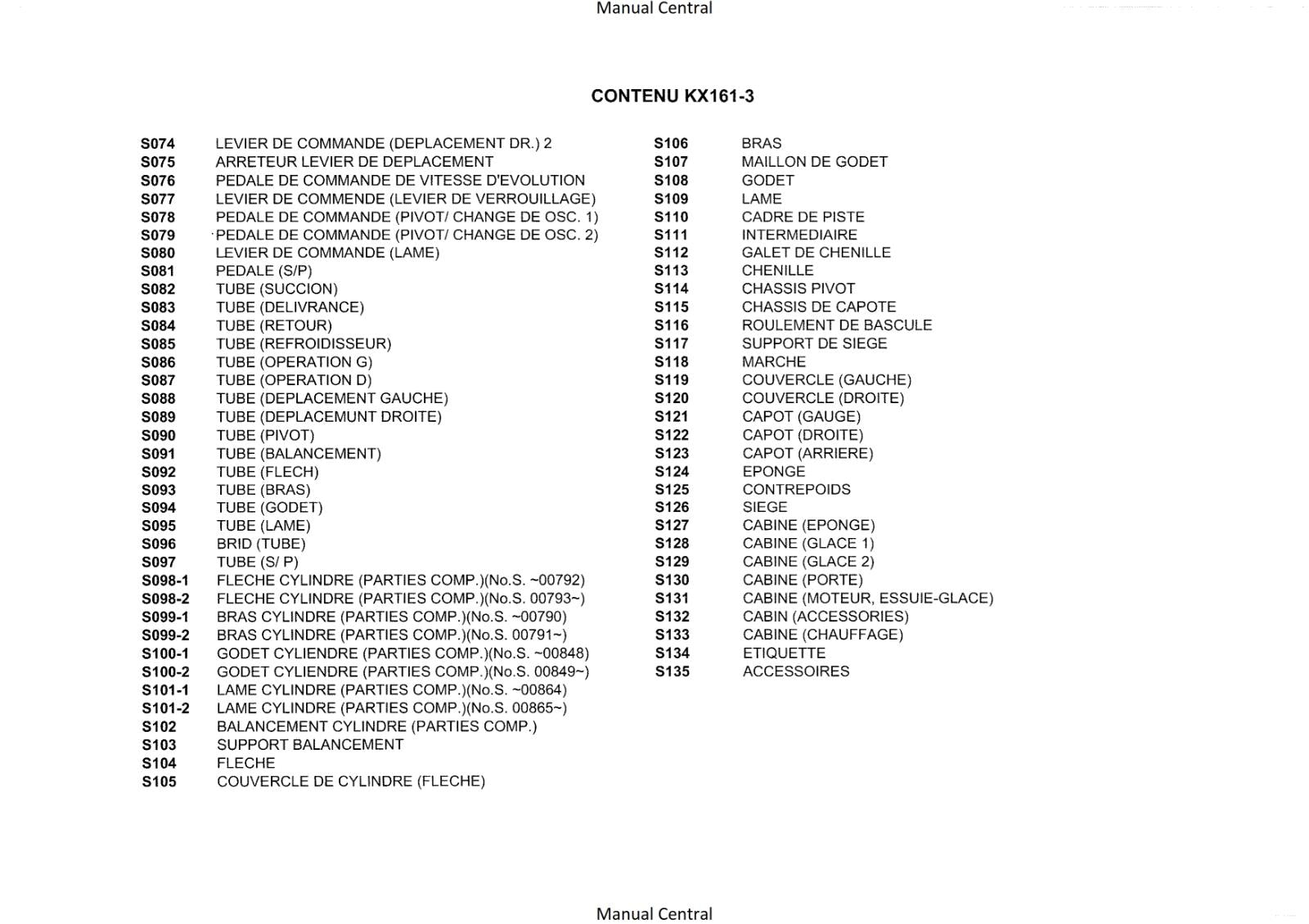 KUBOTA EXCAVATOR KX161-3 ILLUSTRATED PARTS MANUAL REPRINTED COMB BOUND