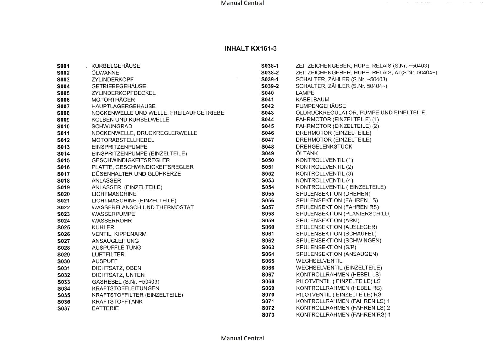 KUBOTA EXCAVATOR KX161-3 ILLUSTRATED PARTS MANUAL REPRINTED COMB BOUND