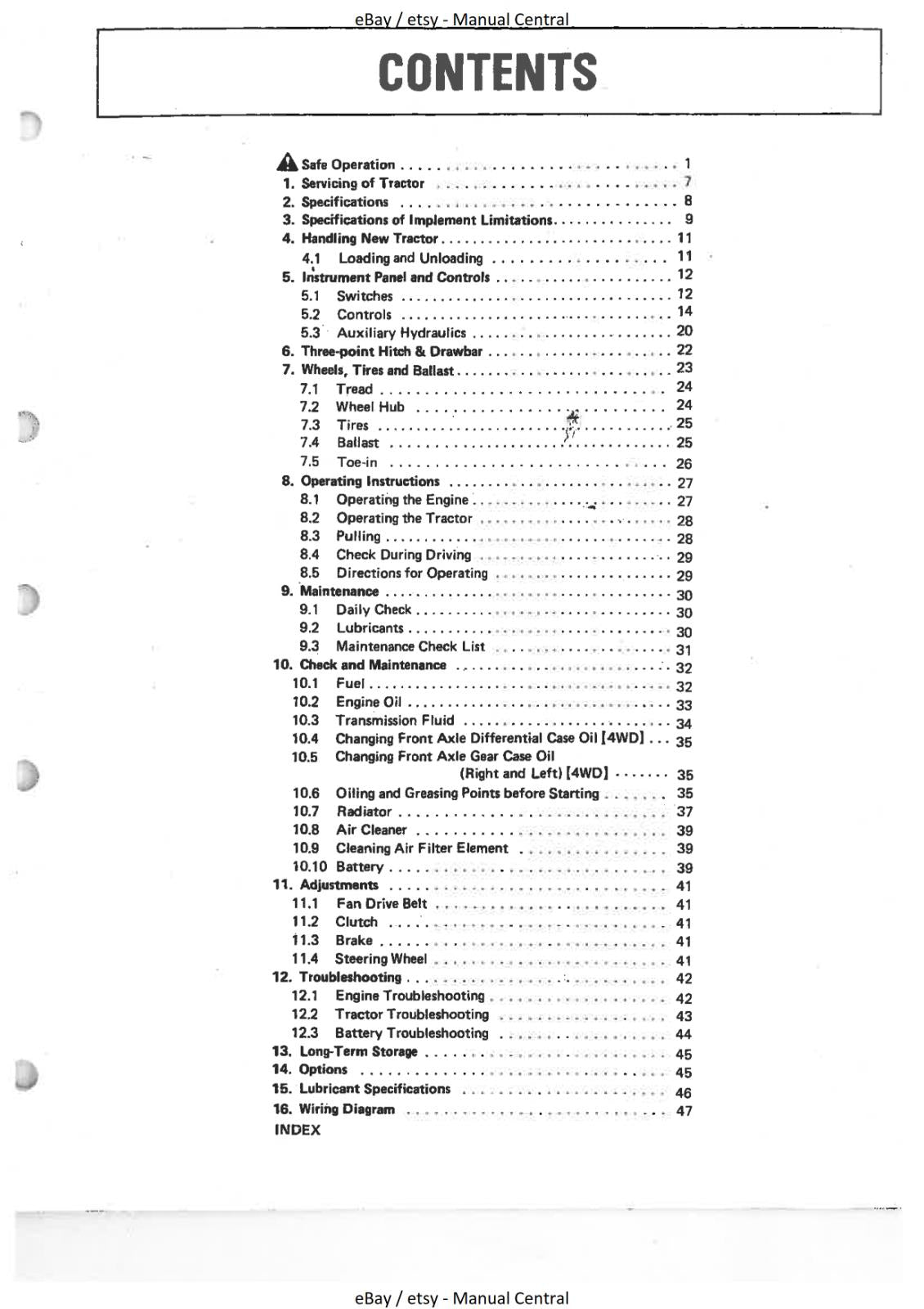 KUBOTA TRACTOR - B8200 OPERATOR MANUAL REPRINTED COMB BOUND