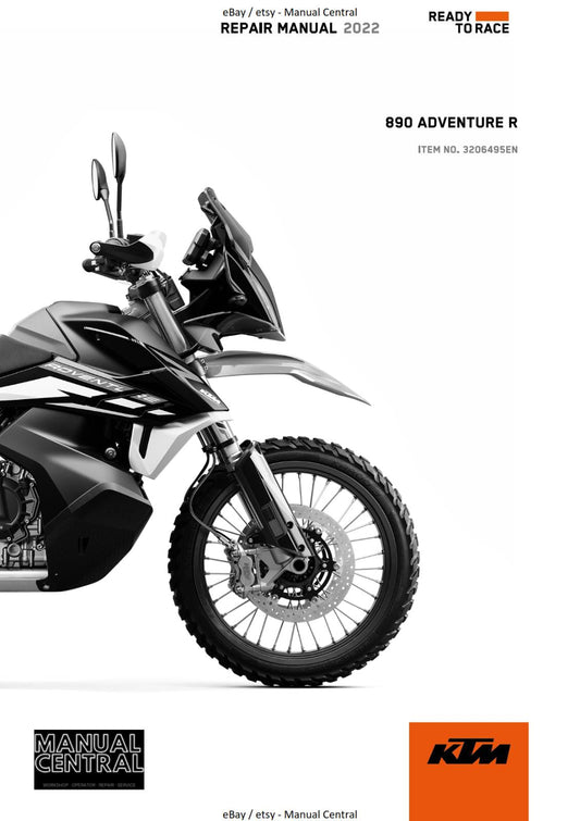 KTM 2022 - 890 ADVENTURE R - REPAIR WORKSHOP SERVICE MANUAL REPRINT