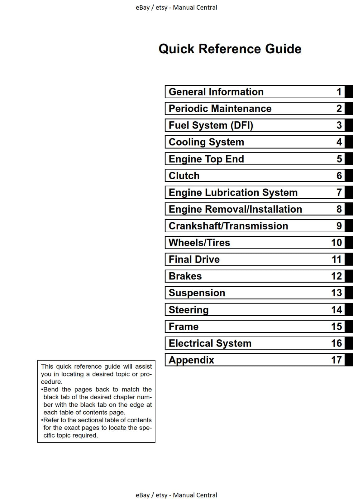 KAWASAKI 2006 2007 - ZZR 1400 ABS NINJA ZX-14 - WORKSHOP SERVICE REPAIR MANUAL