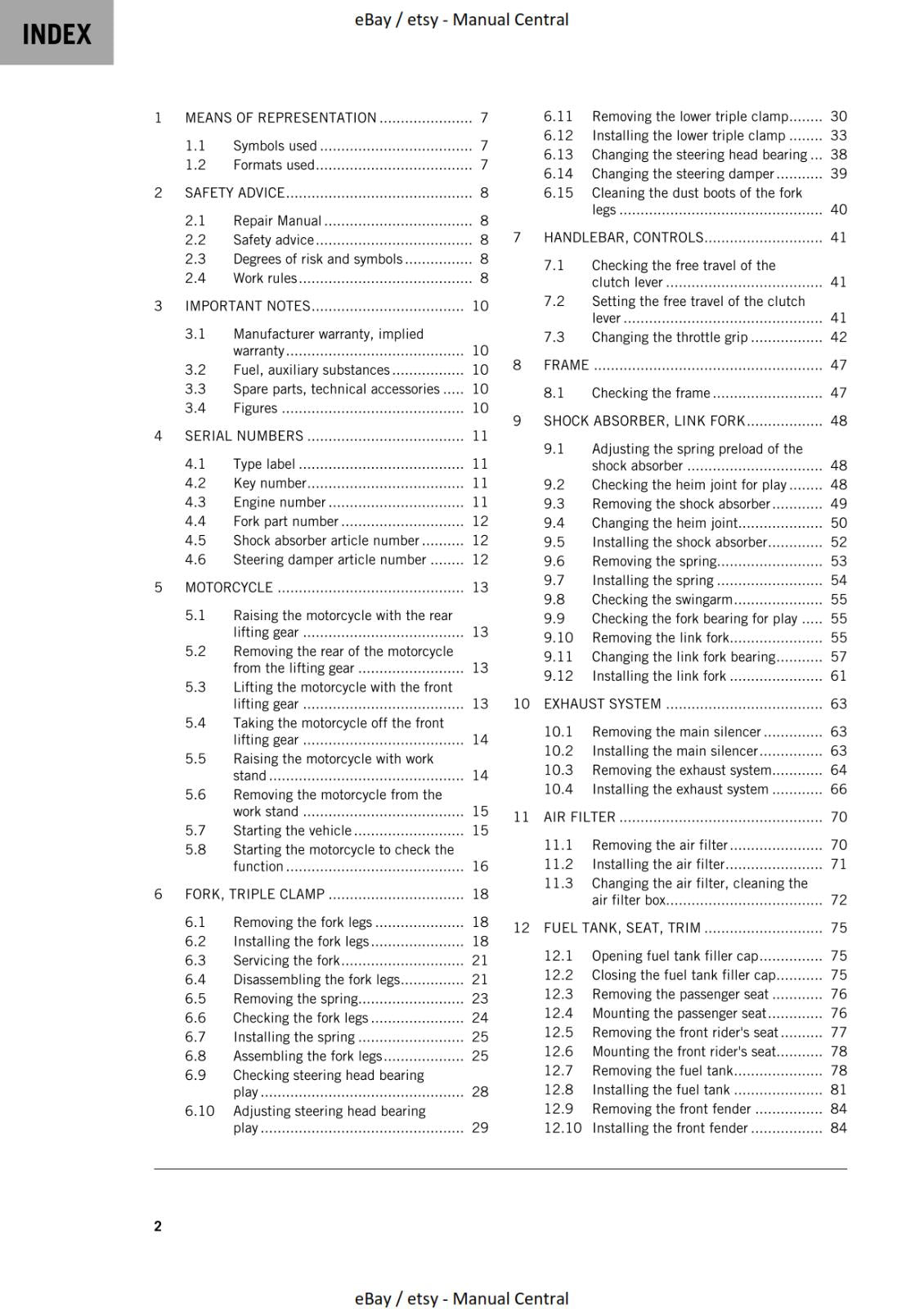 KTM 2022 - 890 DUKE & GP - REPAIR WORKSHOP SERVICE MANUAL REPRINT