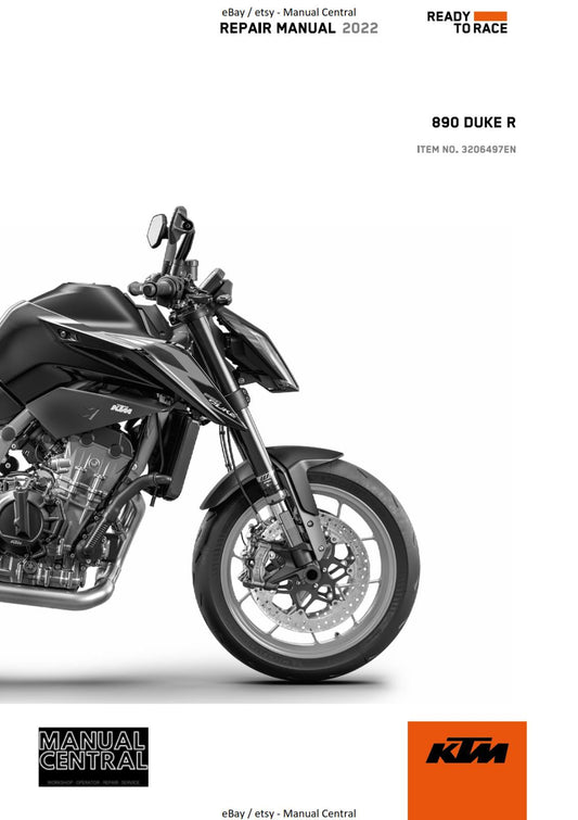 KTM 2022 - 890 DUKE R - REPAIR WORKSHOP SERVICE MANUAL REPRINT