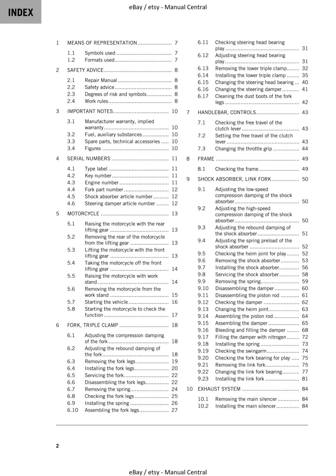 KTM 2022 - 890 DUKE R - REPAIR WORKSHOP SERVICE MANUAL REPRINT
