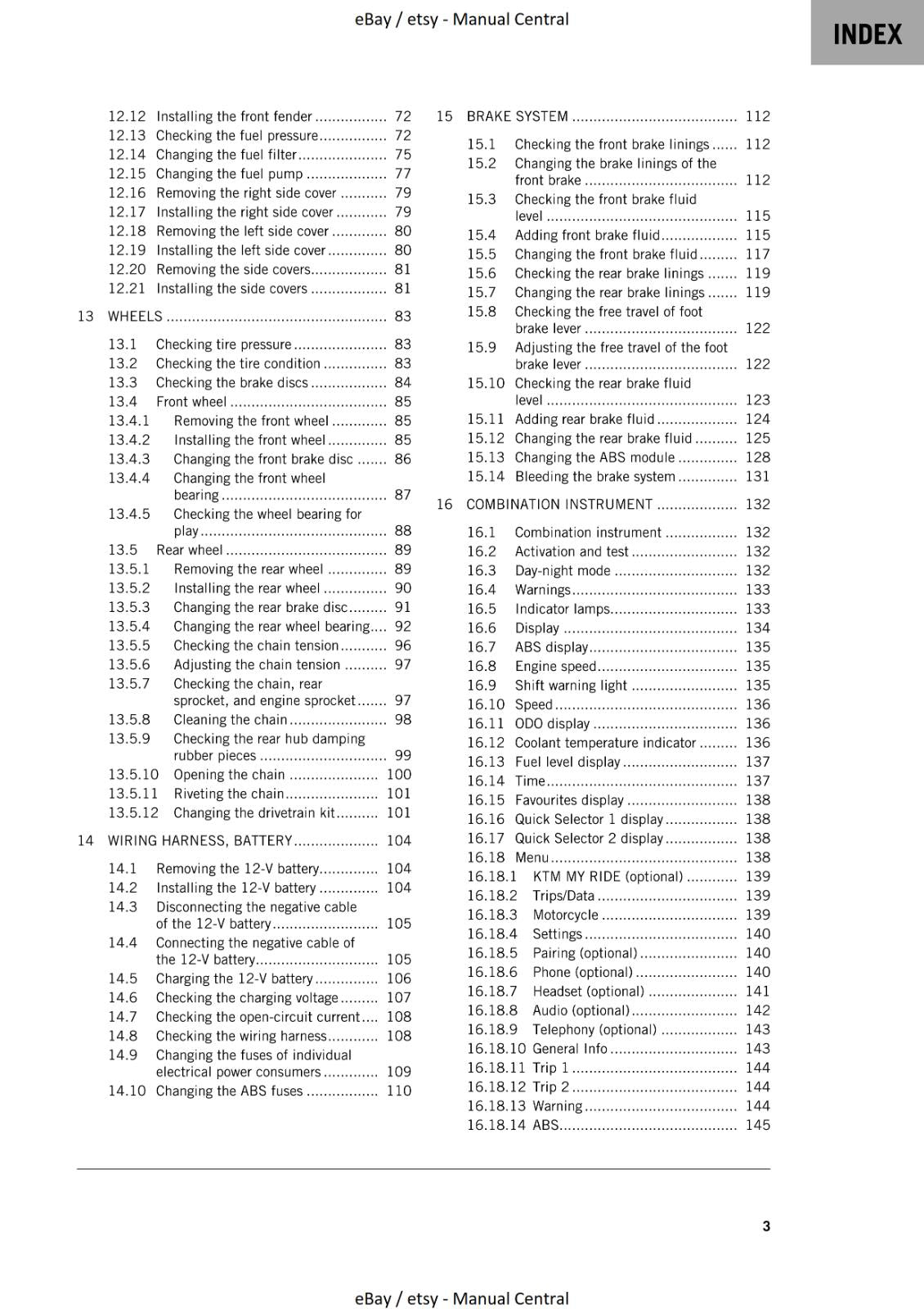 KTM 2022 - RC 125 - REPAIR WORKSHOP SERVICE MANUAL REPRINTED