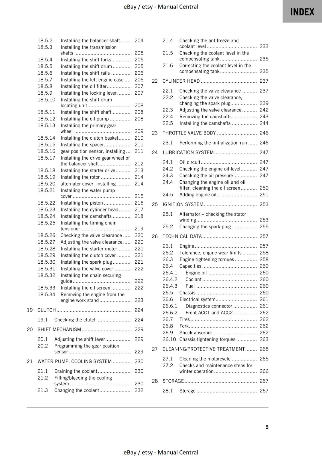 KTM 2022 - RC 125 - REPAIR WORKSHOP SERVICE MANUAL REPRINTED