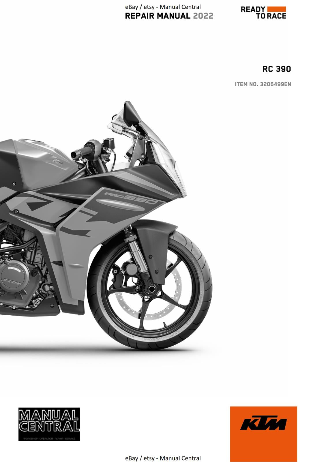 KTM 2022 - RC 390 - REPAIR WORKSHOP SERVICE MANUAL REPRINTED