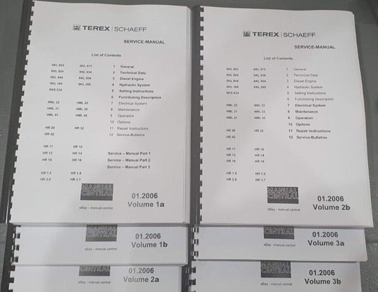 TEREX  SCHAEFF HR 20 32 42 11 12 13 14 18 WORKSHOP REPAIR SERVICE 01 TO 06