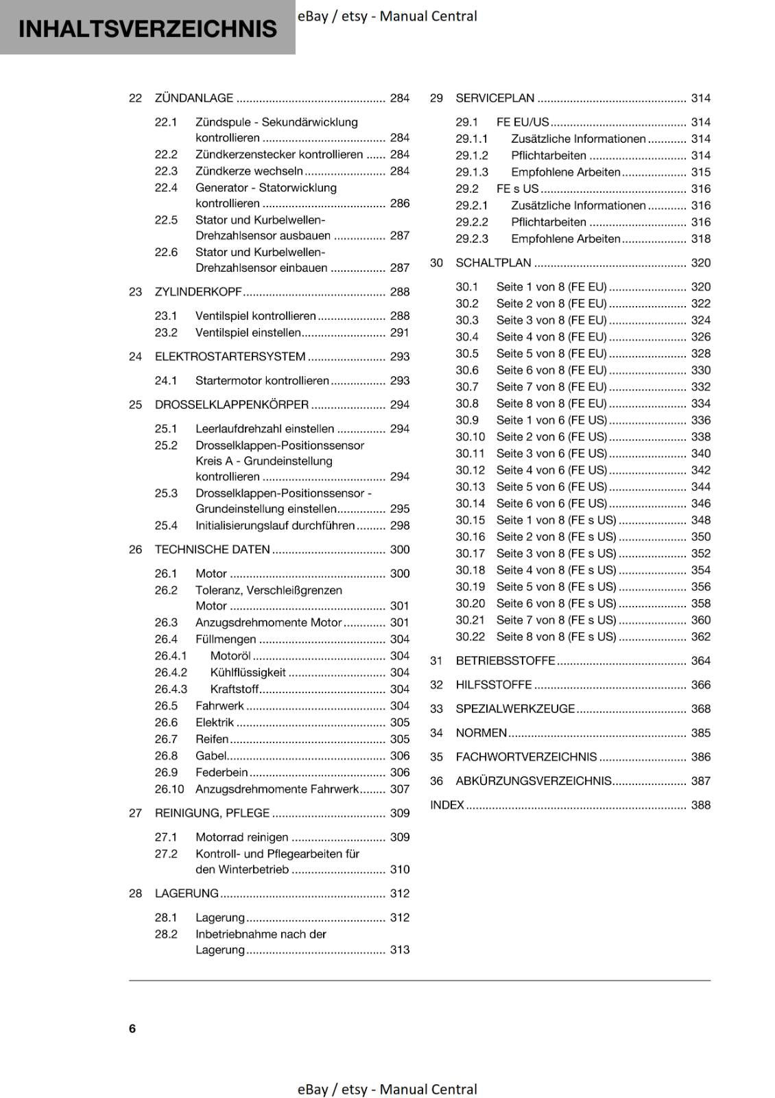 HUSQVARNA 2020 - FE 350 350s- REPARATURANLEITUNG - GERMAN LANGUAGE