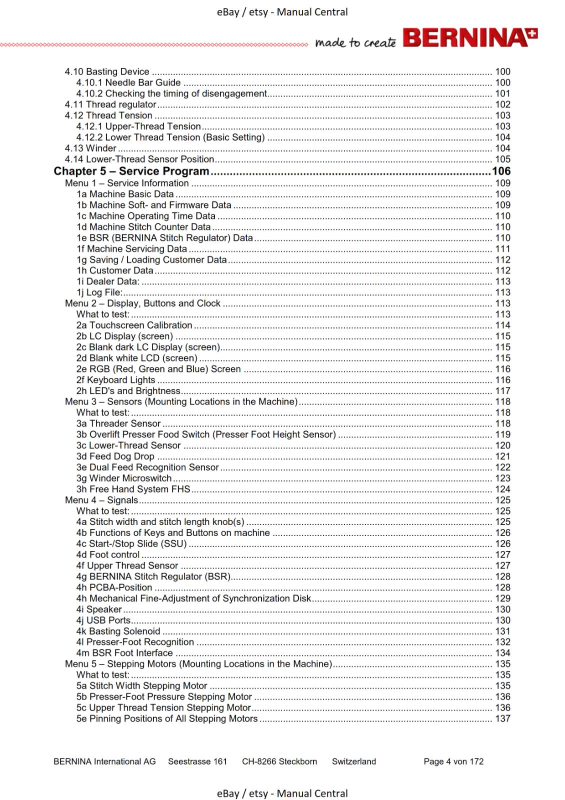 BERNINA - 780 710 750 QE - SERVICE & MAINTENANCE MANUAL - REPRINTED