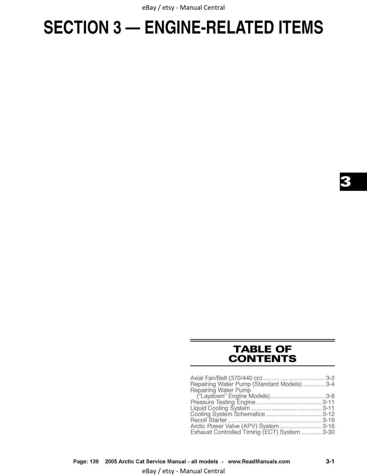 ARCTIC CAT SNOWMOBILE 2005 ALL MODELS -  WORKSHOP SERVICE REPAIR MANUAL