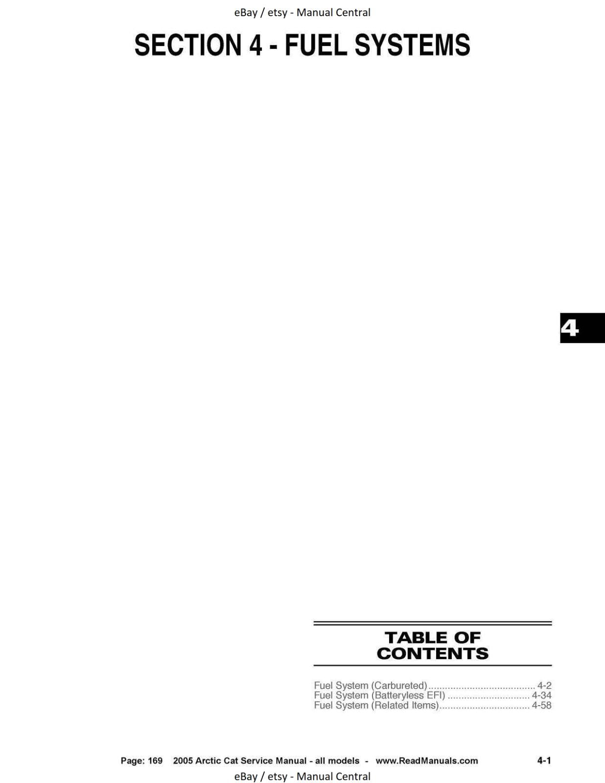 ARCTIC CAT SNOWMOBILE 2005 ALL MODELS -  WORKSHOP SERVICE REPAIR MANUAL