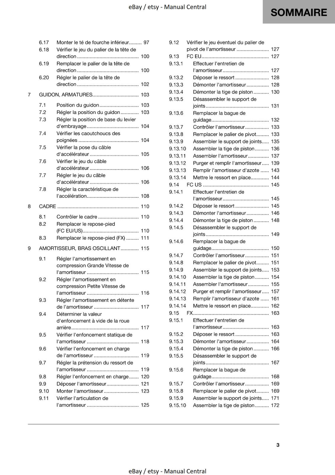 FRENCH LANGUAGE - 2022 HUSQVARNA FC 350 FX 350 MANUEL DE REPARATION