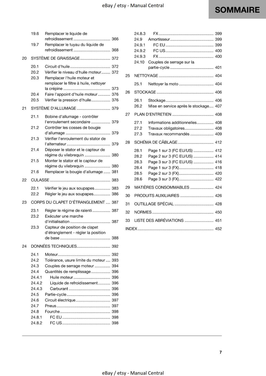 FRENCH LANGUAGE - 2022 HUSQVARNA FC 350 FX 350 MANUEL DE REPARATION